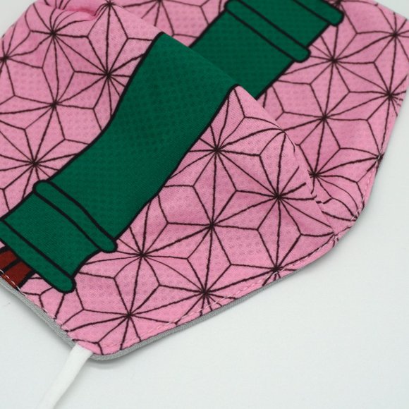 Pink Nezuko Face mask kimono face mask - Picture 2 of 6